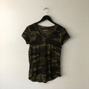 Lucky Brand Camo V-Neck Tee
